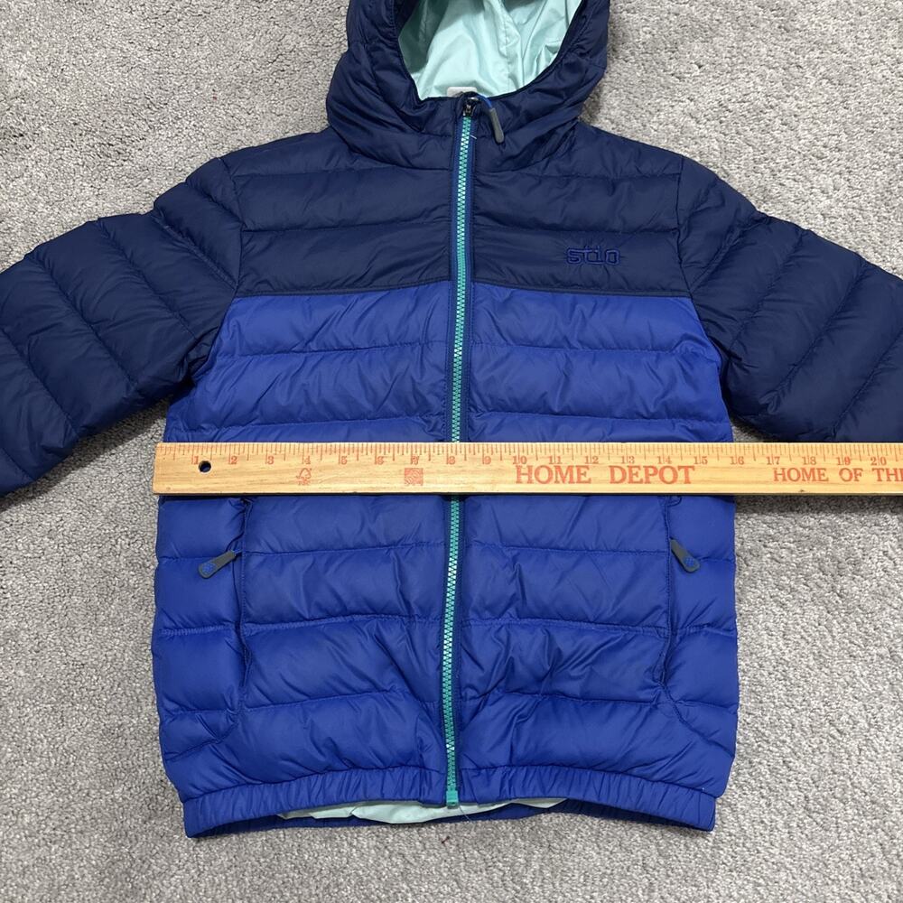 STIO Kids Down Hooded Jacket Blue Size 8 Youth - Picture 4 of 8